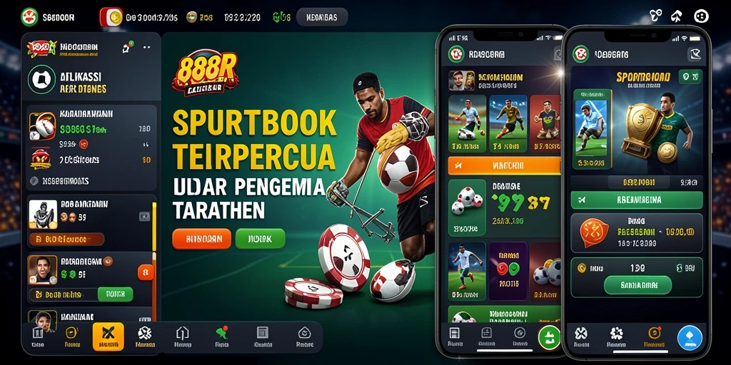 Screenshot gameplay 888R menunjukkan antarmuka Sportsbook yang user-friendly.