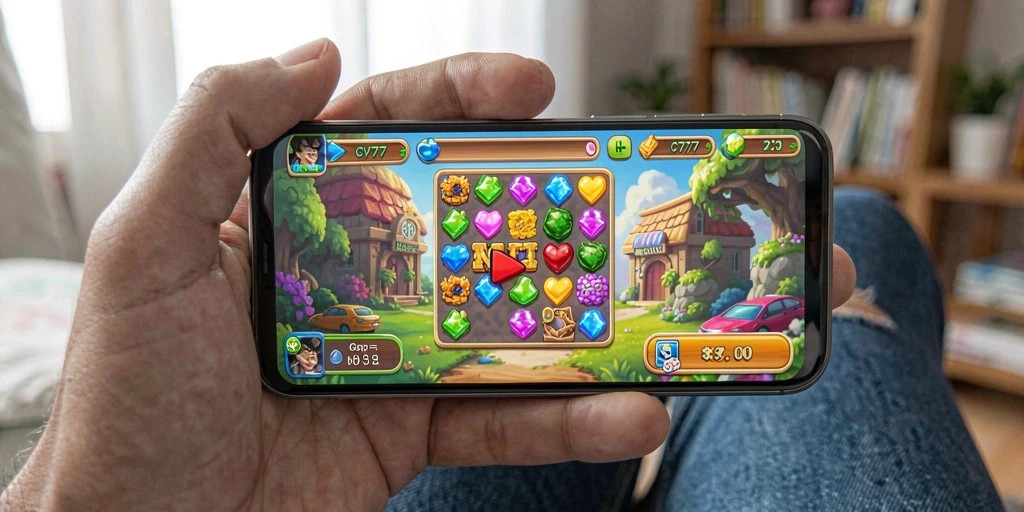 Gameplay seru CV777 dengan tantangan Match-3 yang menyenangkan.