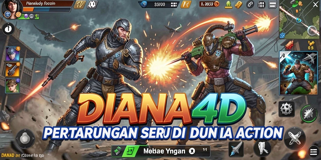 Screenshot gameplay DIANA4D dengan aksi dinamis dan karakter menarik.