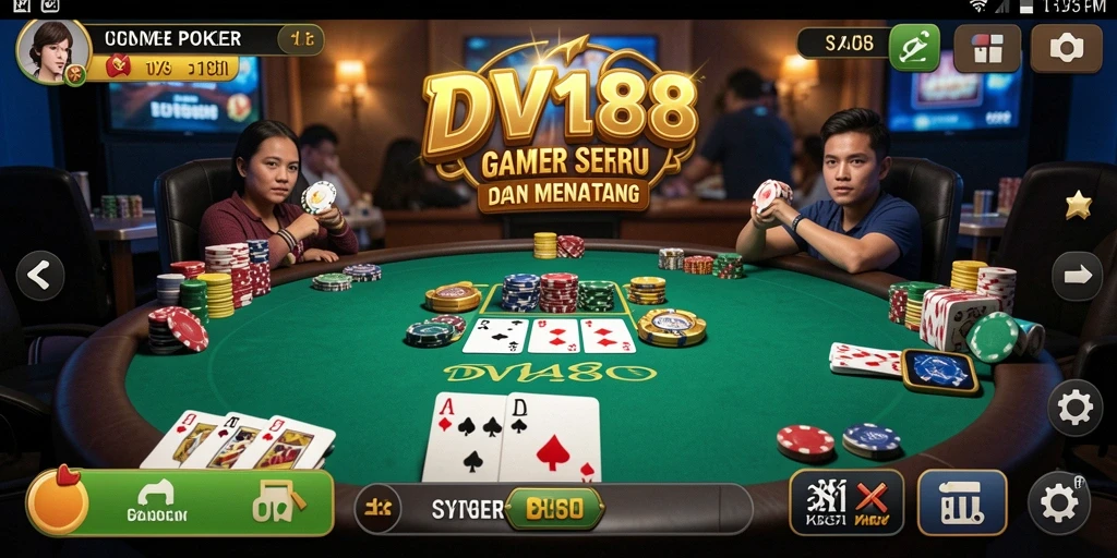 Screenshot gameplay seru Poker di DV188.