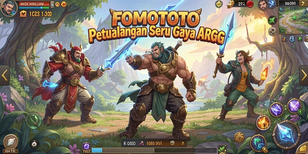 Tangkapan layar FOMOTOTO menampilkan aksi seru dalam pertarungan ARPG.