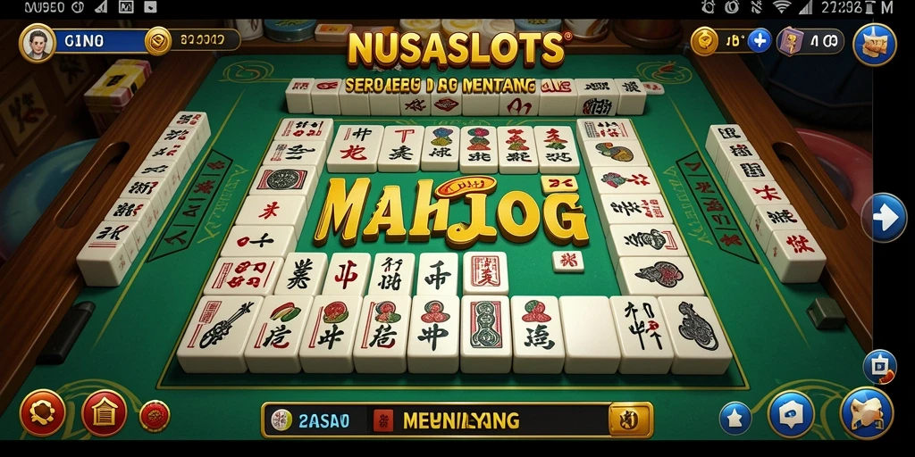 Screenshot gameplay NUSASLOTS yang menampilkan tantangan Mahjong.