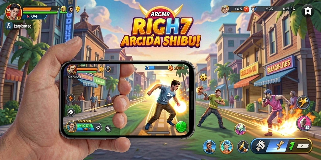 Tampilan menarik dari gameplay RICH7 dalam aksi Arcade.