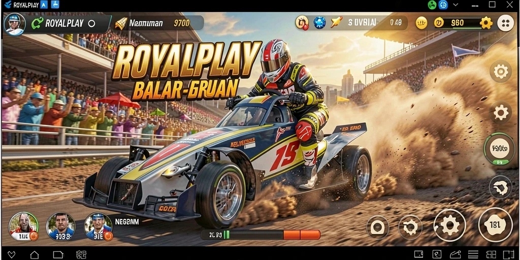 Tampilan menarik dari gameplay balap ROYALPLAY yang menegangkan.