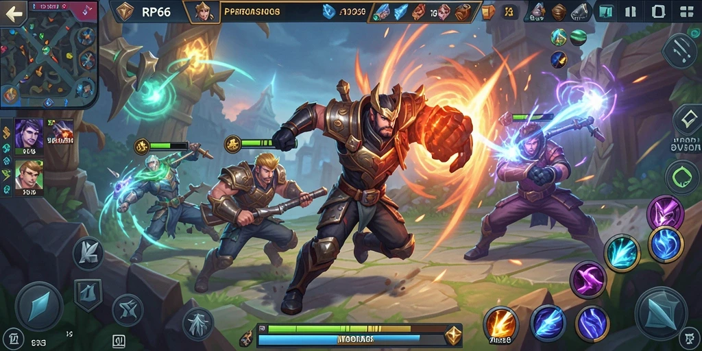 Tangkapan layar gameplay seru dalam RP66 MOBA.