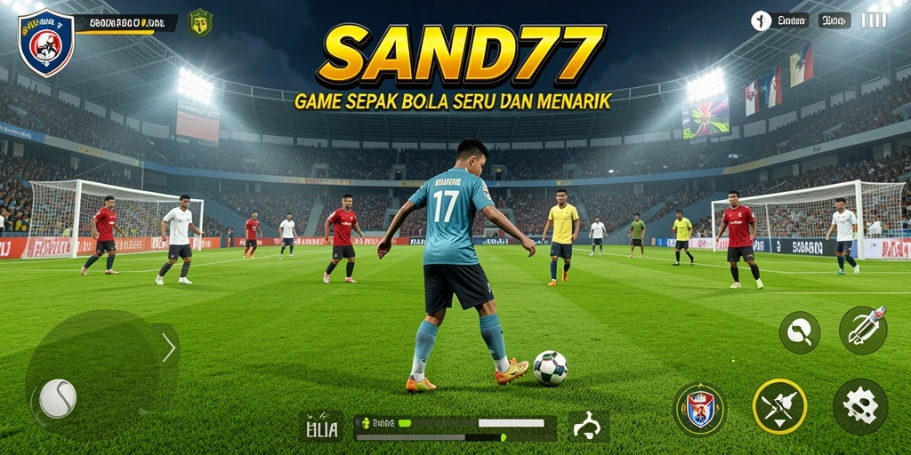 Tangkapan layar SAND77 menampilkan aksi pertandingan sepak bola yang seru.