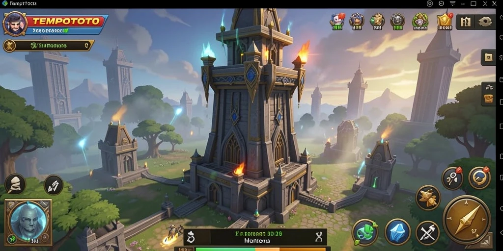 Tampilan seru gameplay TEMPOTOTO dalam aksi Tower Defense.